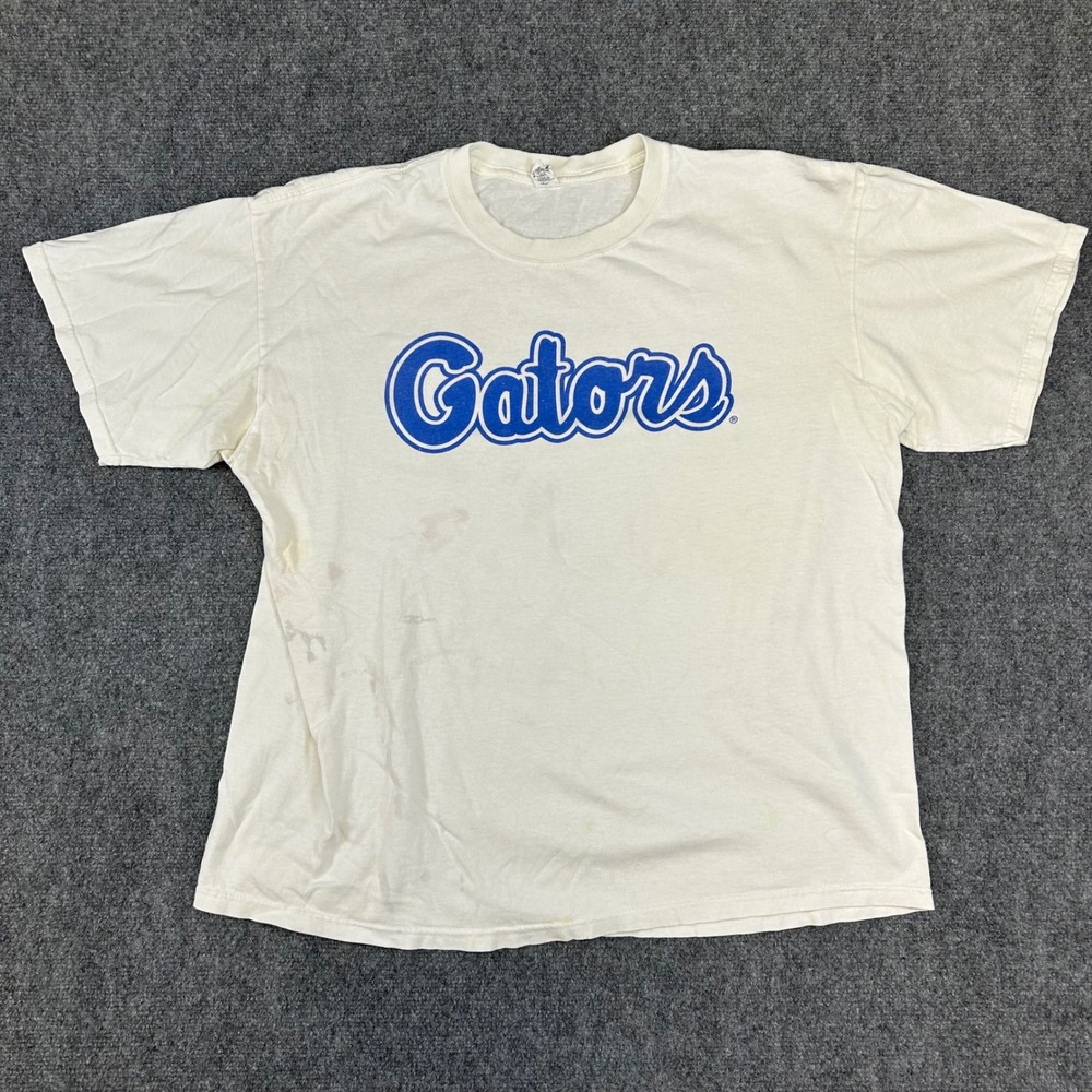 Anvil Florida Gators Tobacco Free Florida White Graphic T-Shirt Mens XL
